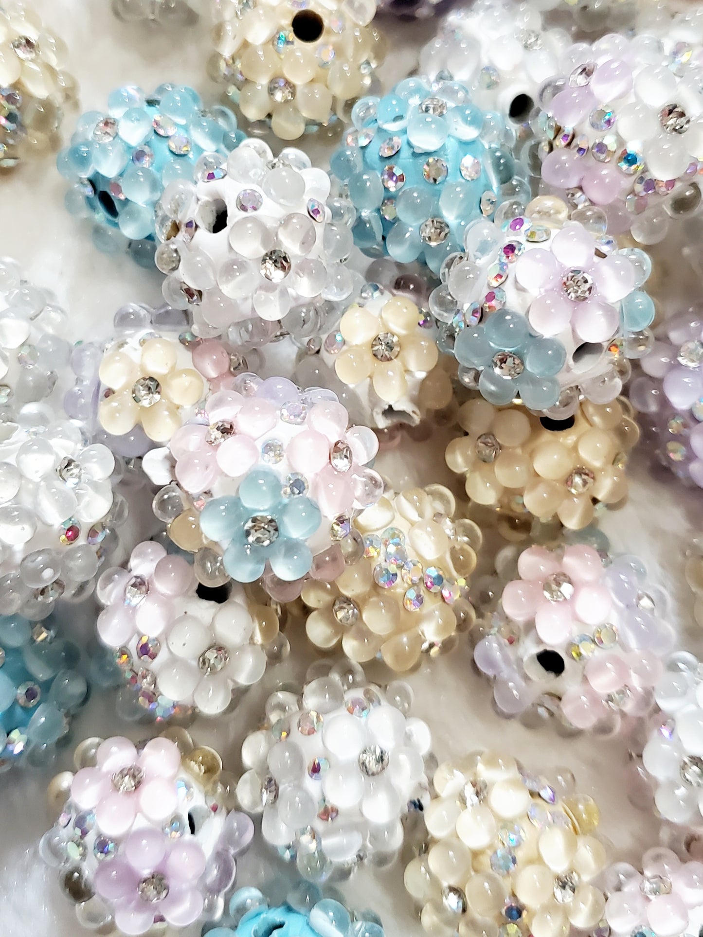 3D flowers clear 6 random mix