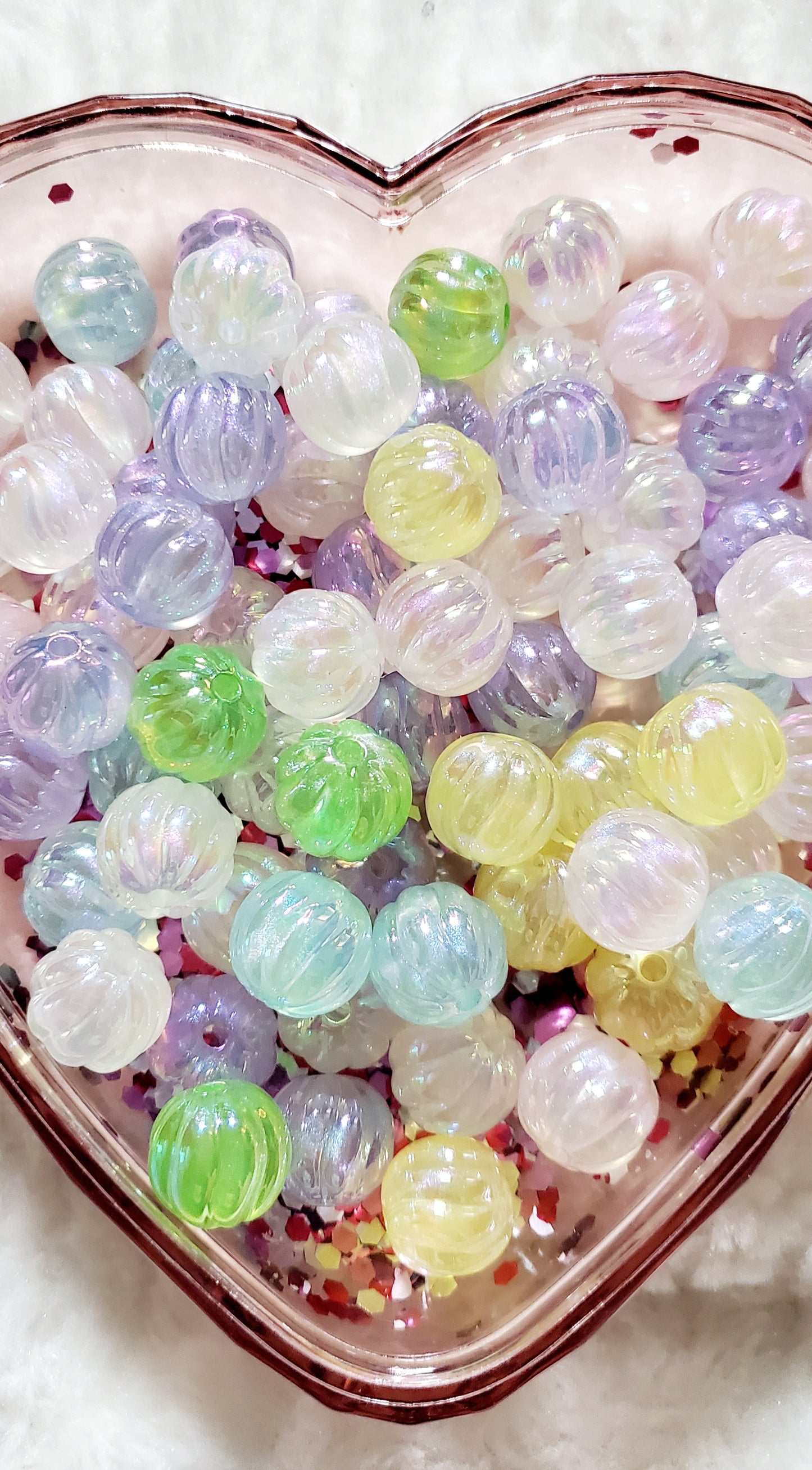 16mm Shimmer Clear Pumpkin 10 mix