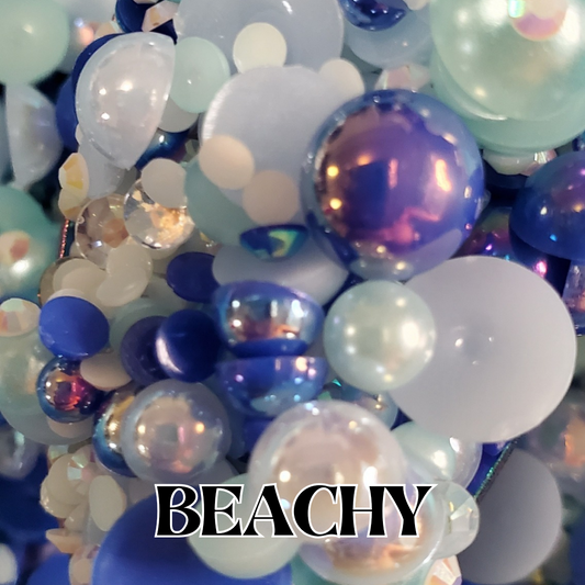 Beachy Pearl-Rhinestone Mix