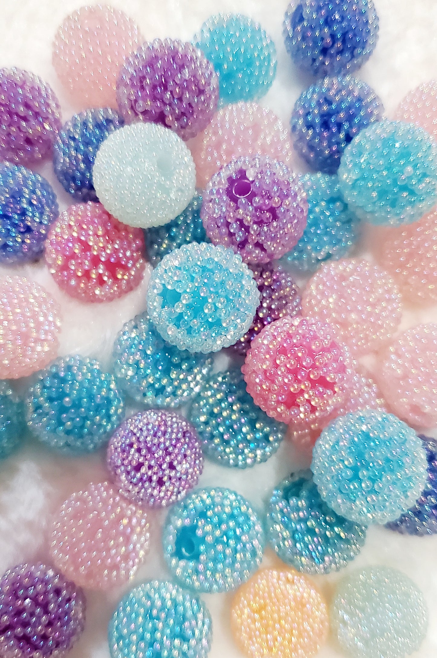 16mm bubble beads 10 random mix