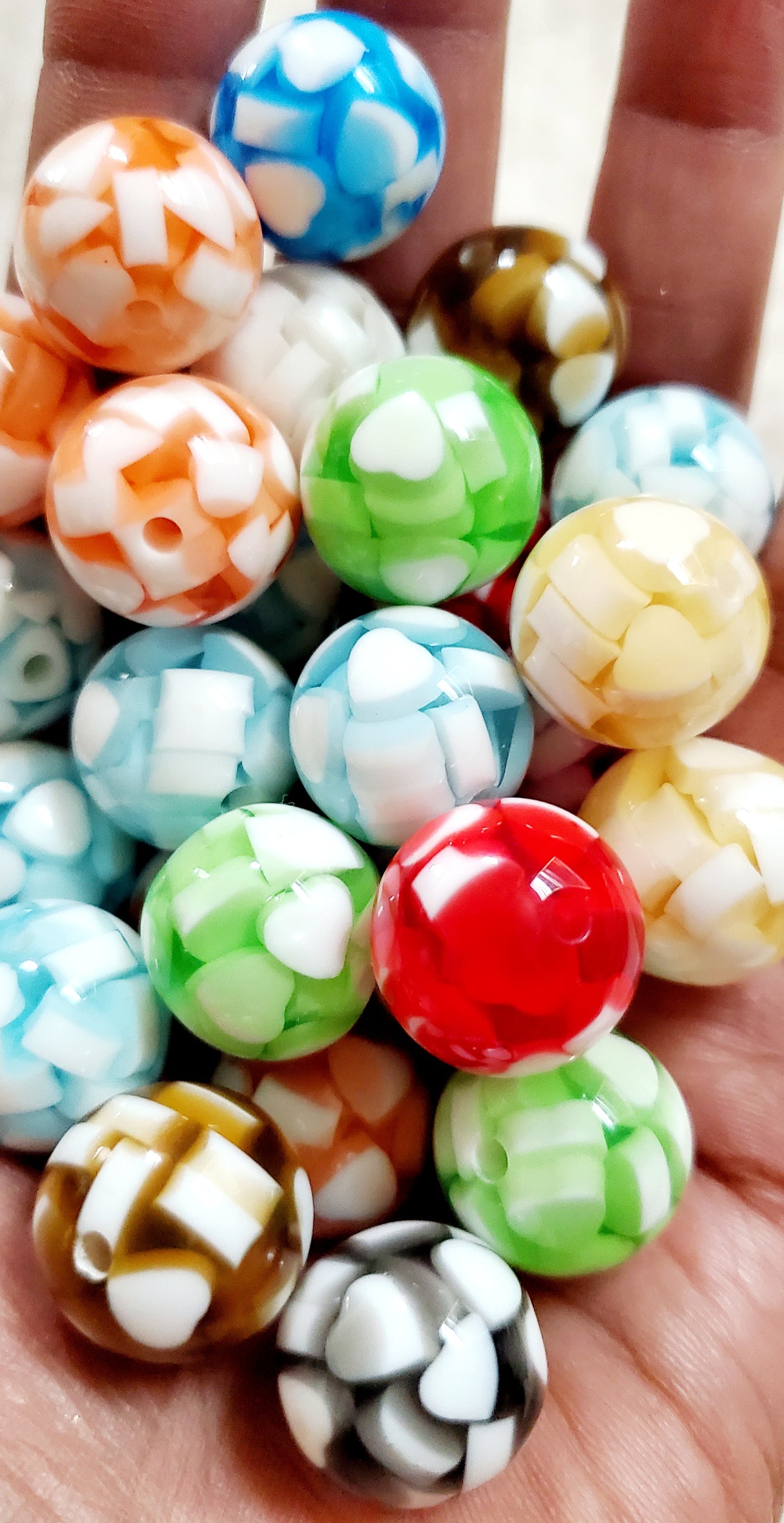 16mm white heart bead 10mix