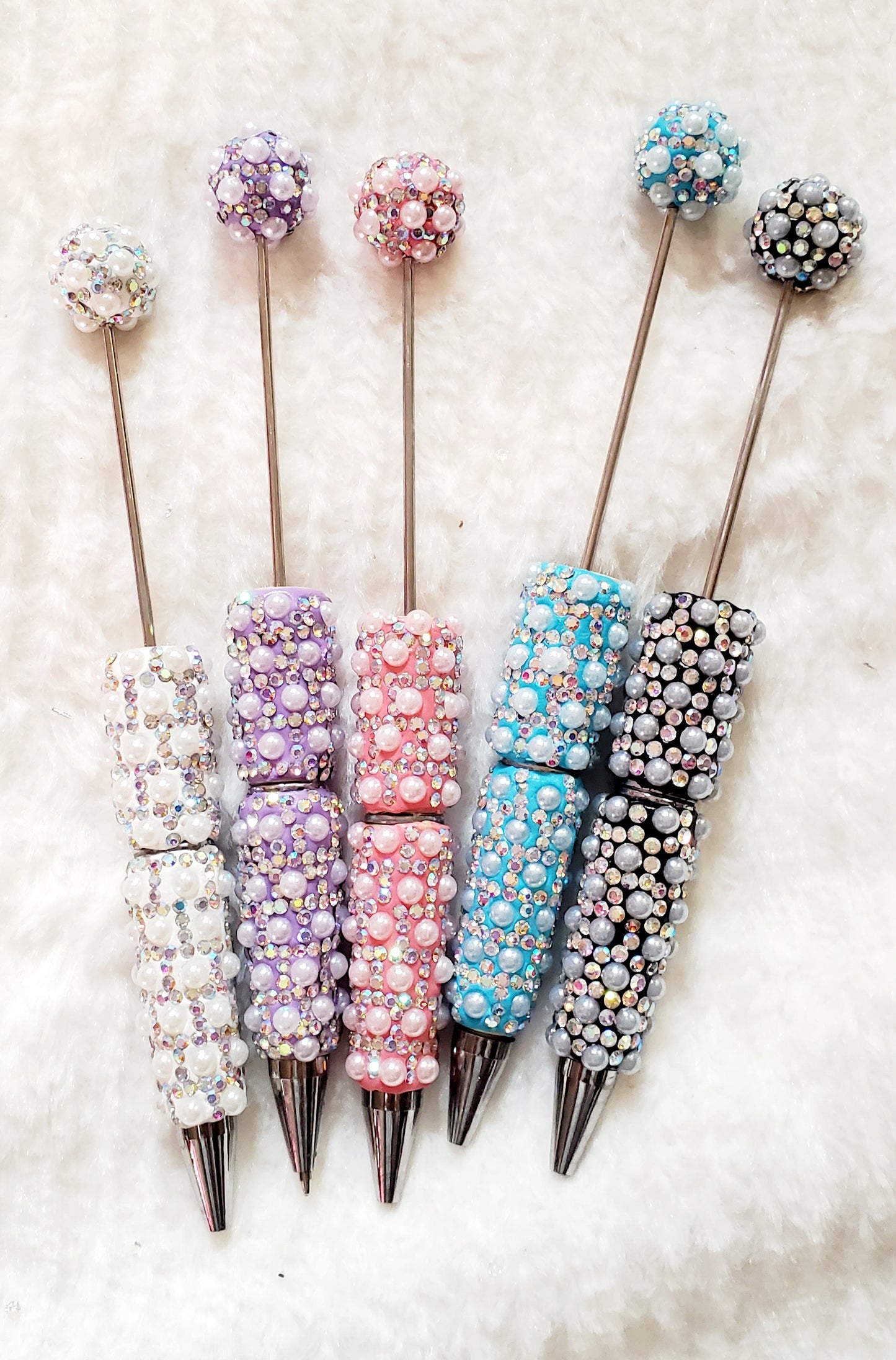 Pearl and Rhinestone Fancy Pens 5 mix