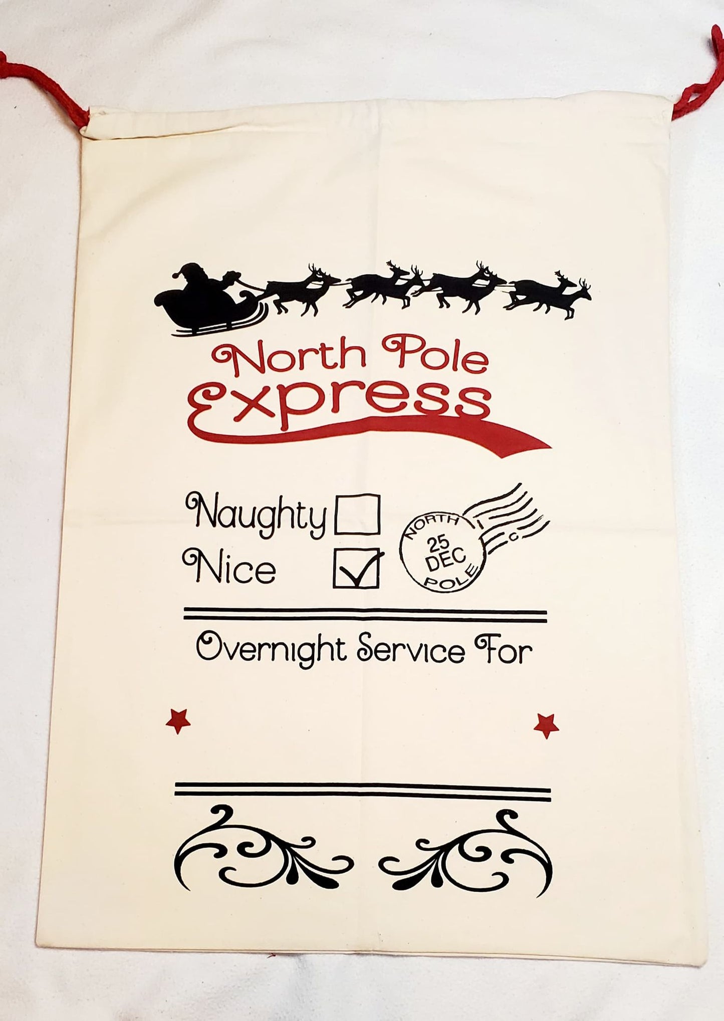 North Pole Express Customizable Gift Sack