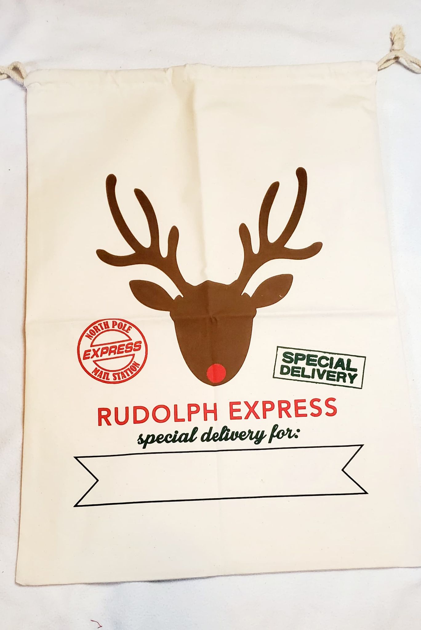Rudolph Express Customizable Gift Sack