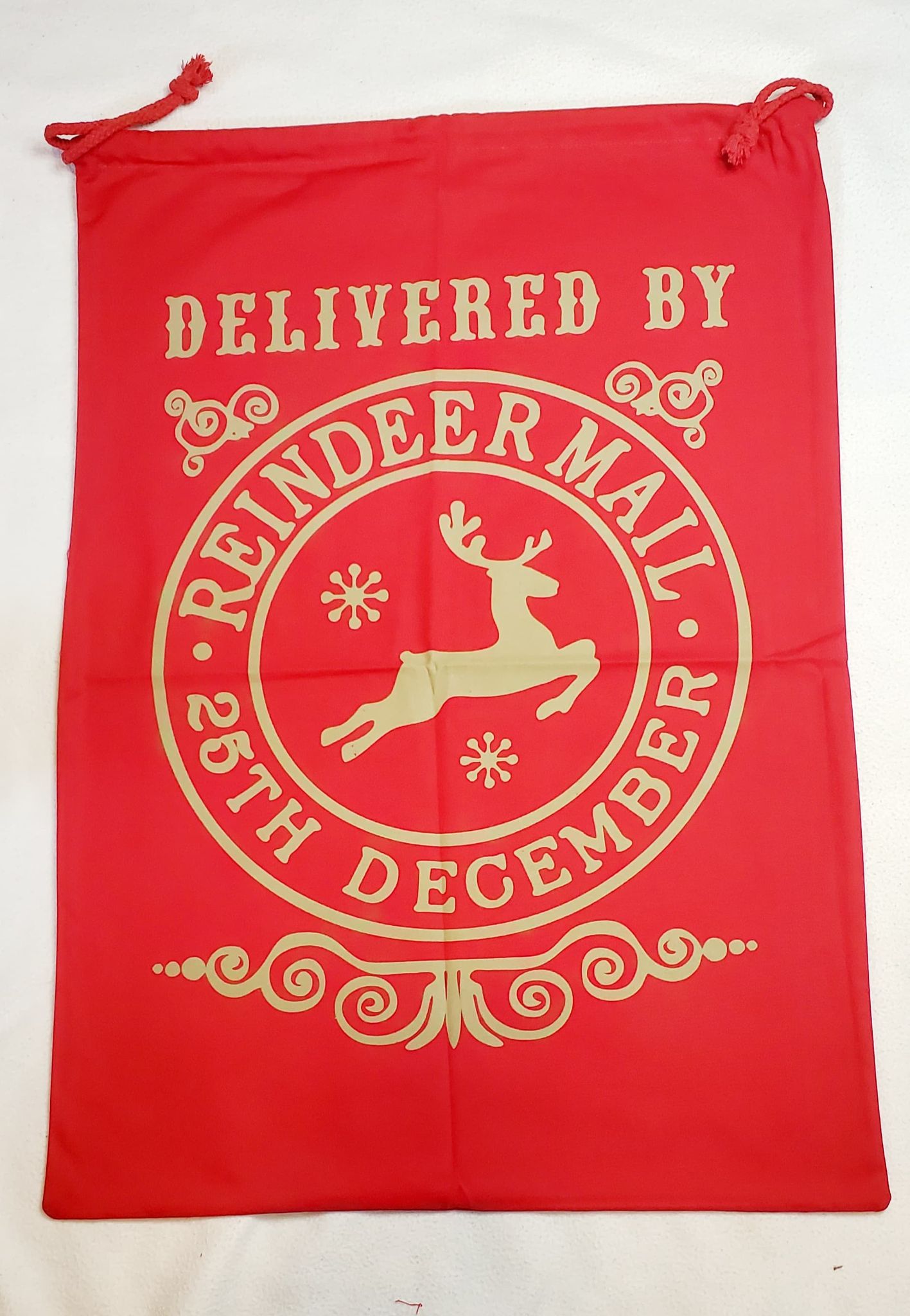 Delivered by Reindeer Mail Customizable Gift Sack