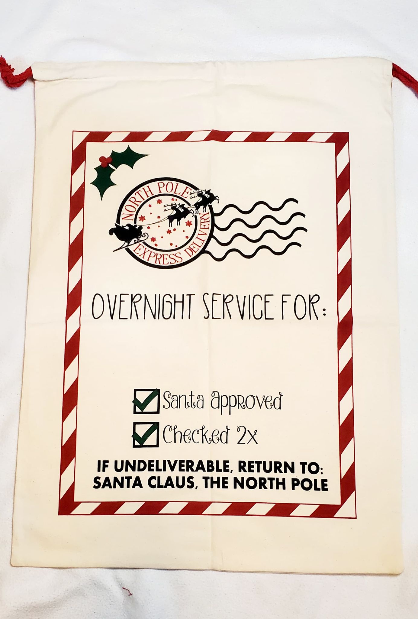 North Pole Express Delivery Customizable Gift Sack
